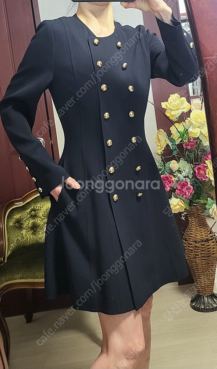 럭키 슈에뜨 네이비 네오프렌 드레스 쟈켓 코트--1