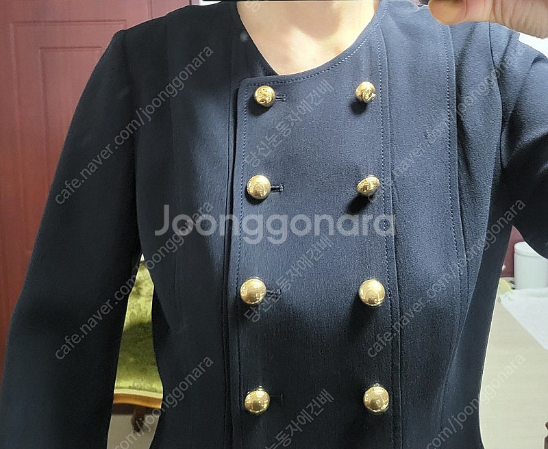 럭키 슈에뜨 네이비 네오프렌 드레스 쟈켓 코트--2