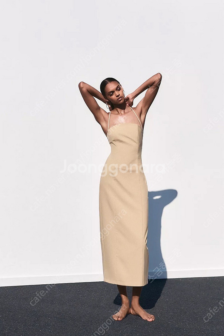 zara 자라 핀스트라이프 미디 원피스 새상품--0