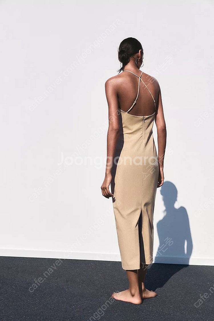 zara 자라 핀스트라이프 미디 원피스 새상품--3