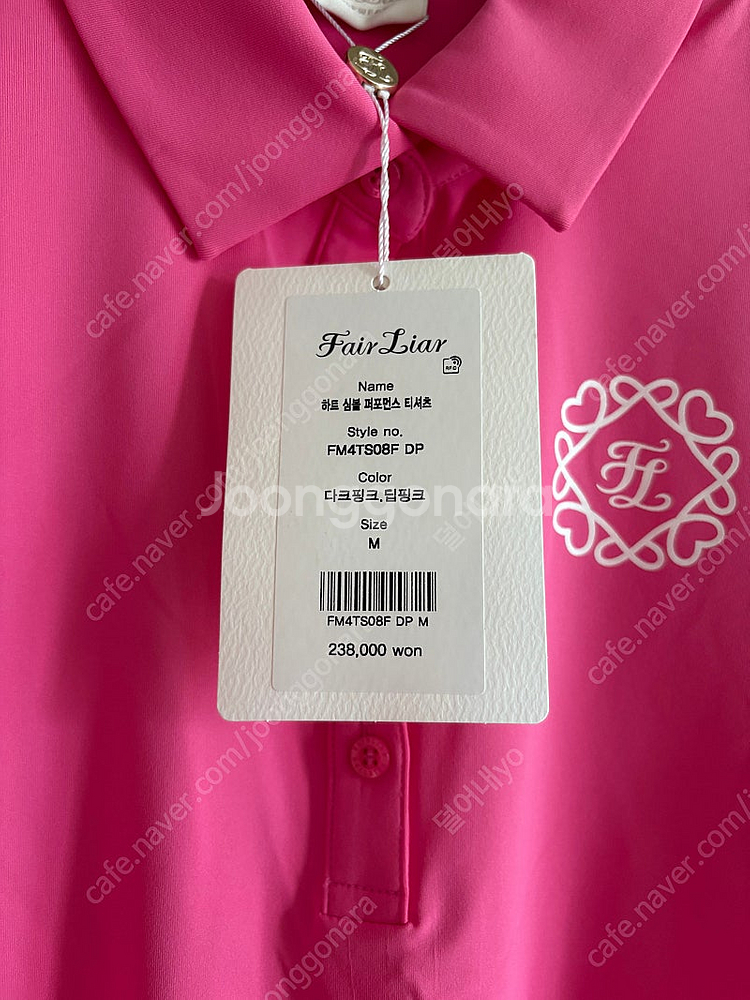 페어라이어 골프웨어 핑크색 카라티셔츠 M 새상품--1