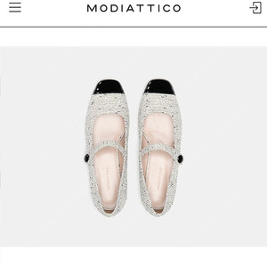 모디아티코 coi 스트랩 플랫 오레오 트위드