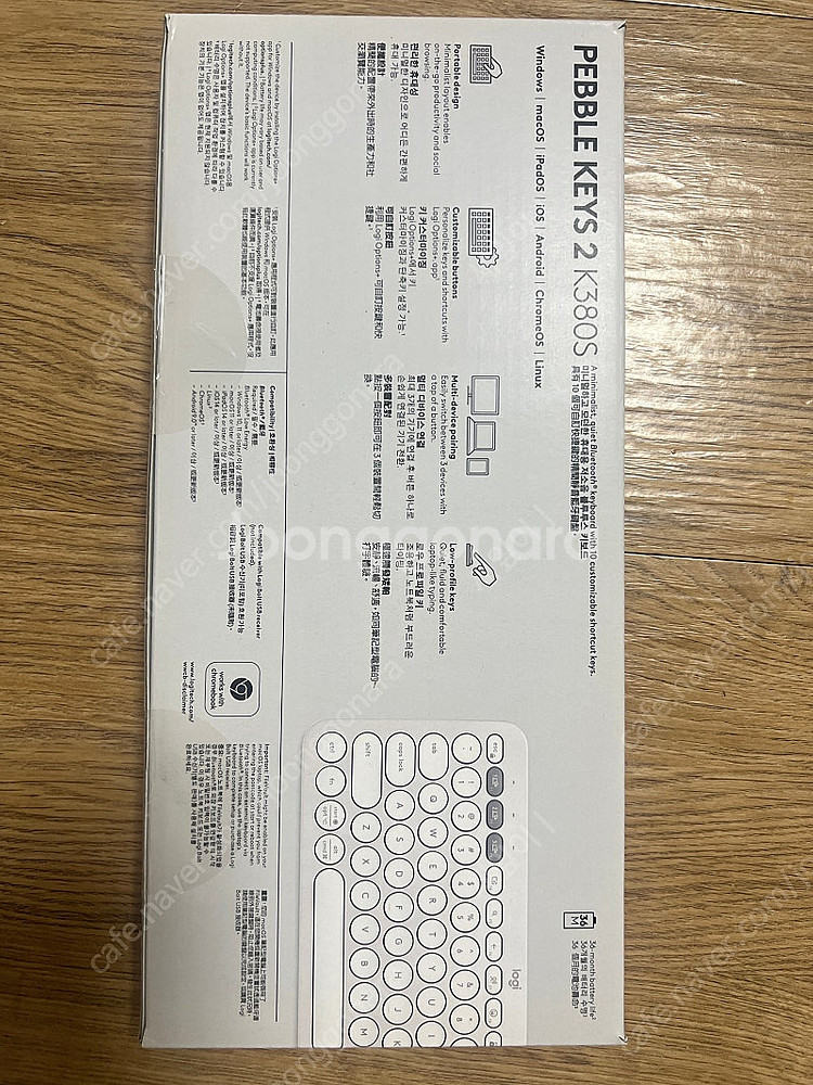 로지텍 블루투스 키보드 K380S 도브화이트--1