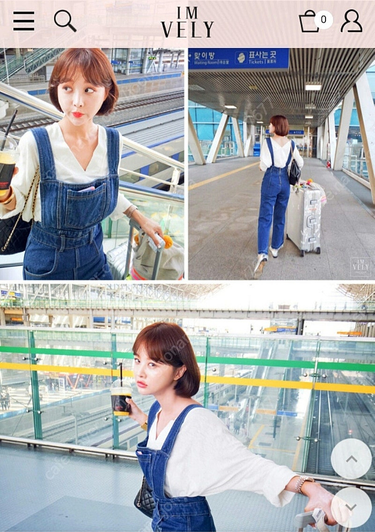 1.임블리 세미부츠컷 데님 멜빵바지 점프수트--2