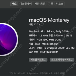 2015 맥북 A1466