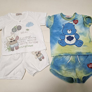 (4회착용) 베베드피노(90) 케어베어 아기 옷 세트 + 아기옷 덤🩷