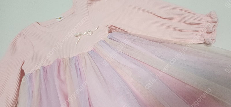 새상품)헤이미니 핑크 무지개 원피스 110--1