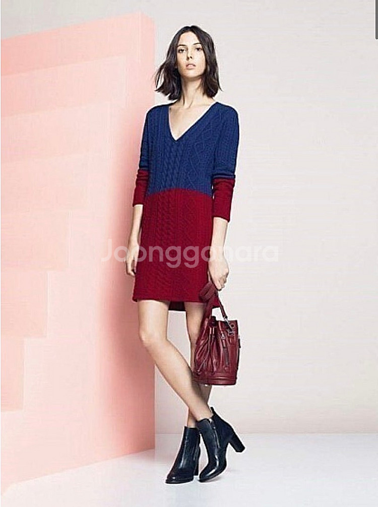 라코스테 케이블 니트 원피스 블루/레드 새상품 정가318000--0