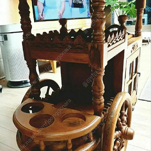 엔틱 웨건 트롤리 와인 서빙