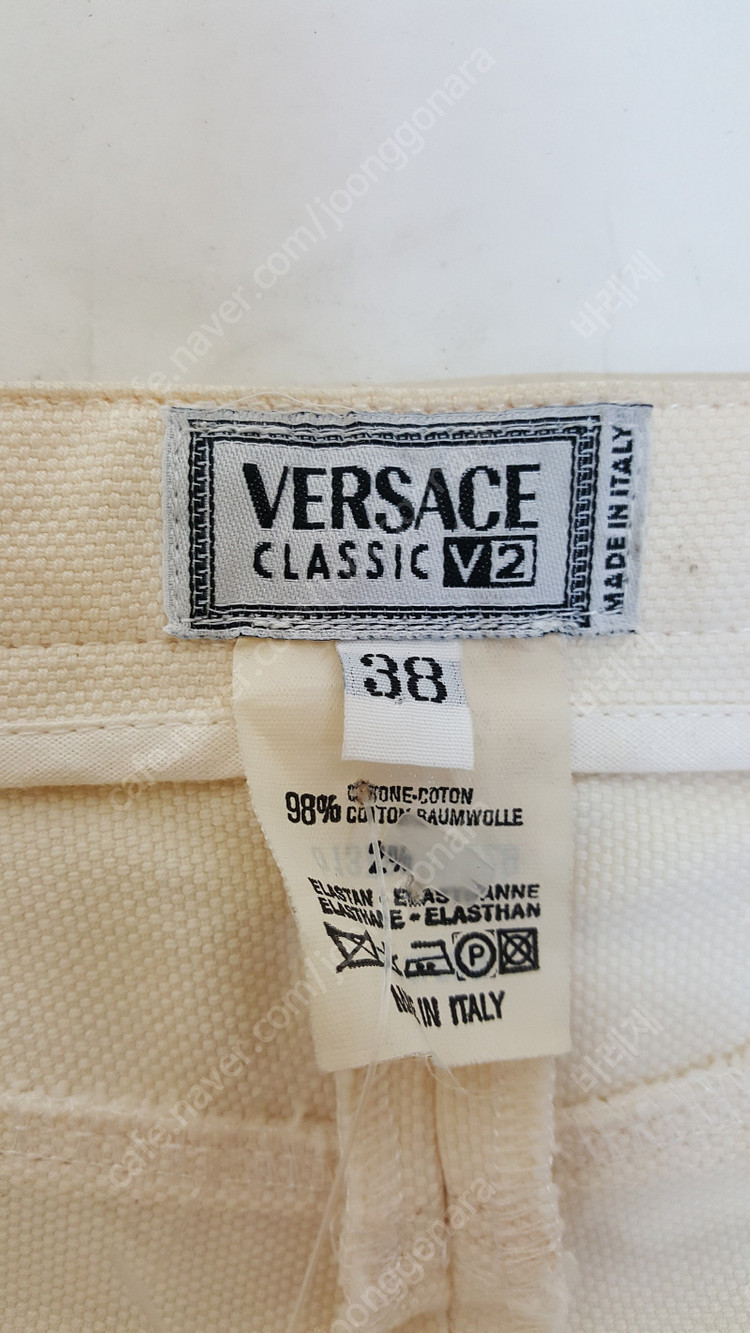 베르사체 아이보리색 면 스판 여성 바지 정품 베르사체V2클래식 이미지
