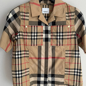 버버리 키즈 칠드런 체크 반팔 셔츠 10y 새제품