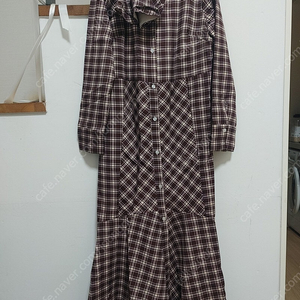 재킷형 체크 플레어 롱원피스 새거 이미지