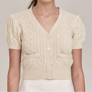 더바넷 케이블 반팔 가디건