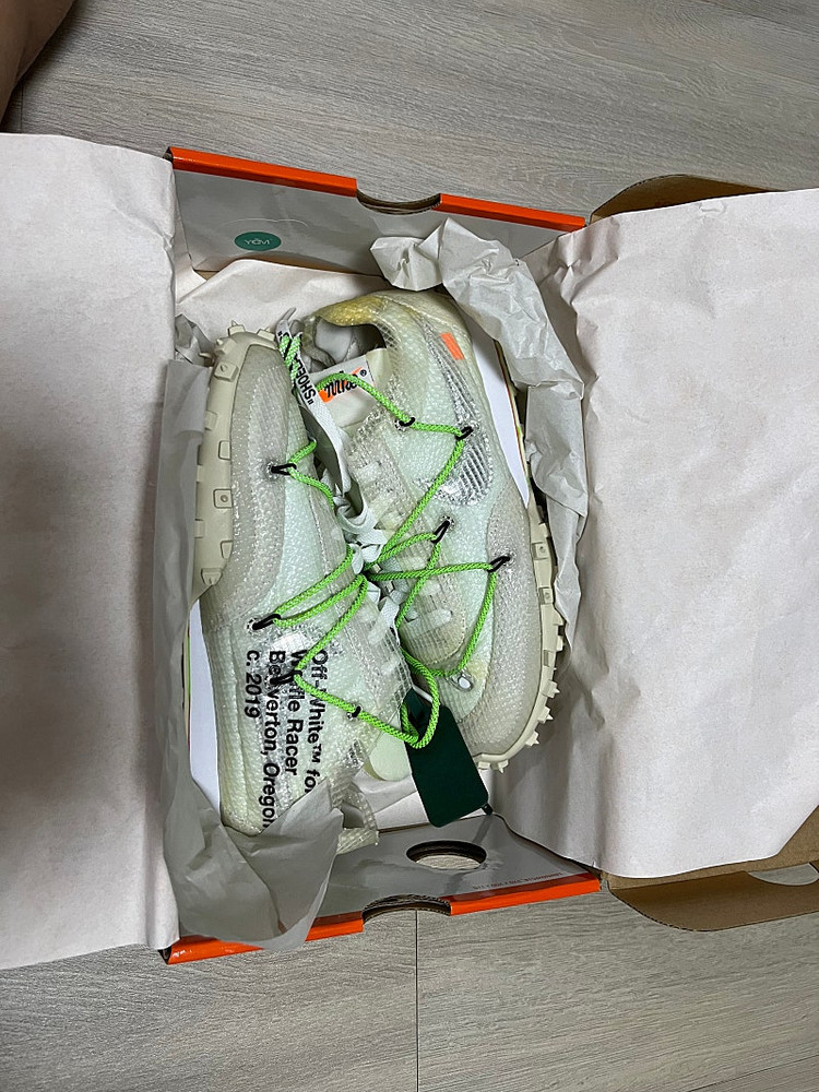 나이키 x 오프화이트 와플 레이서 화이트 245mm Nike x Off-White Waffle Racer White 이미지