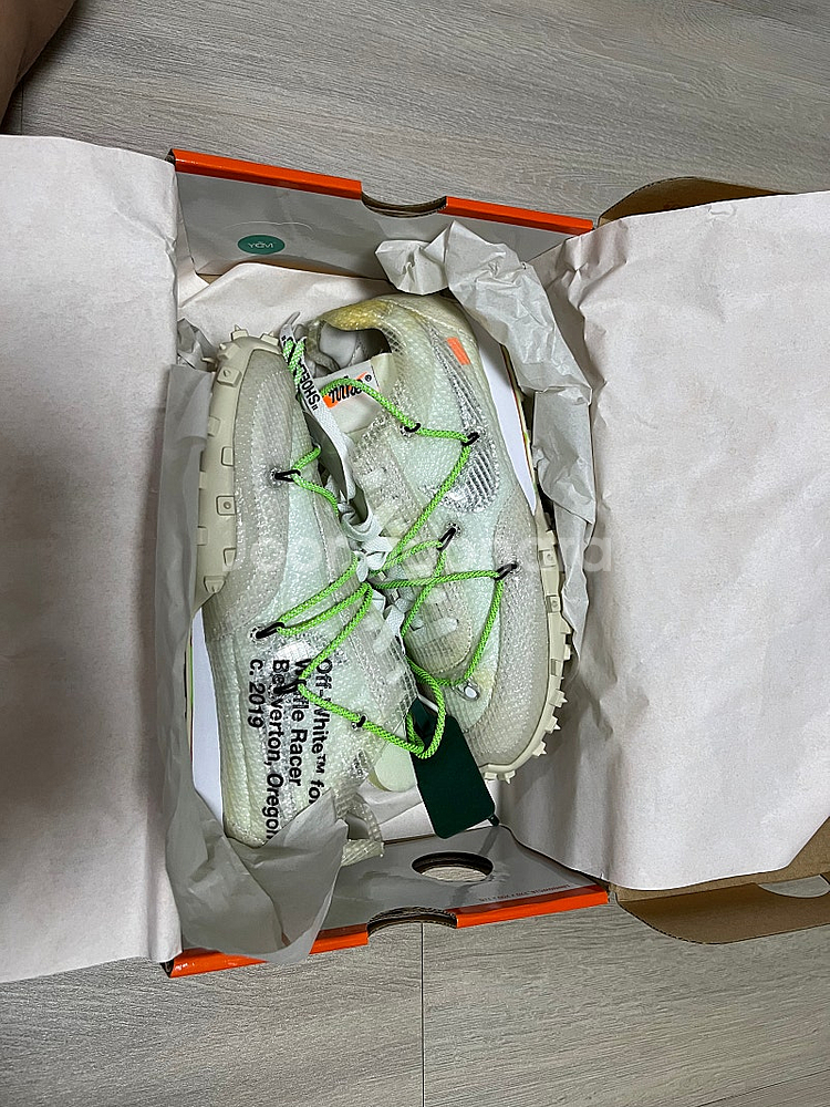 나이키 x 오프화이트 와플 레이서 화이트 245mm Nike x Off-White Waffle Racer White--3