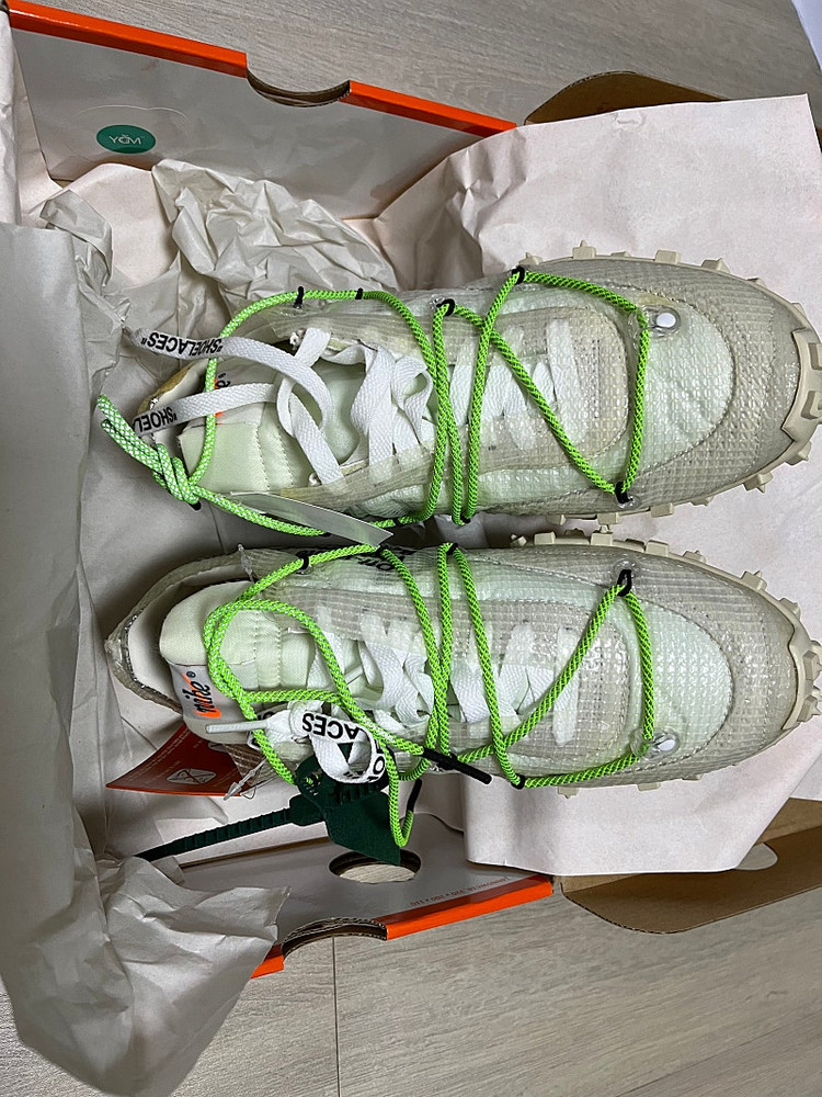 나이키 x 오프화이트 와플 레이서 화이트 245mm Nike x Off-White Waffle Racer White 이미지
