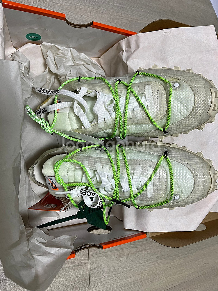 나이키 x 오프화이트 와플 레이서 화이트 245mm Nike x Off-White Waffle Racer White--4