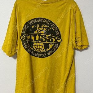스투시 정품 노랑 반팔티