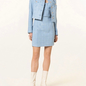 GUESS 게스 여성 트위드 H라인 스커트 블루 S (YN1W3500)