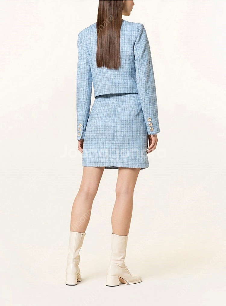 GUESS 게스 여성 트위드 H라인 스커트 블루 S (...--1