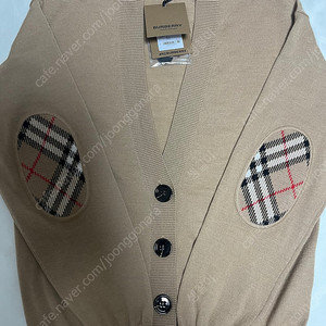 버버리 도녹 dornoch 체크 패치 가디건 xs