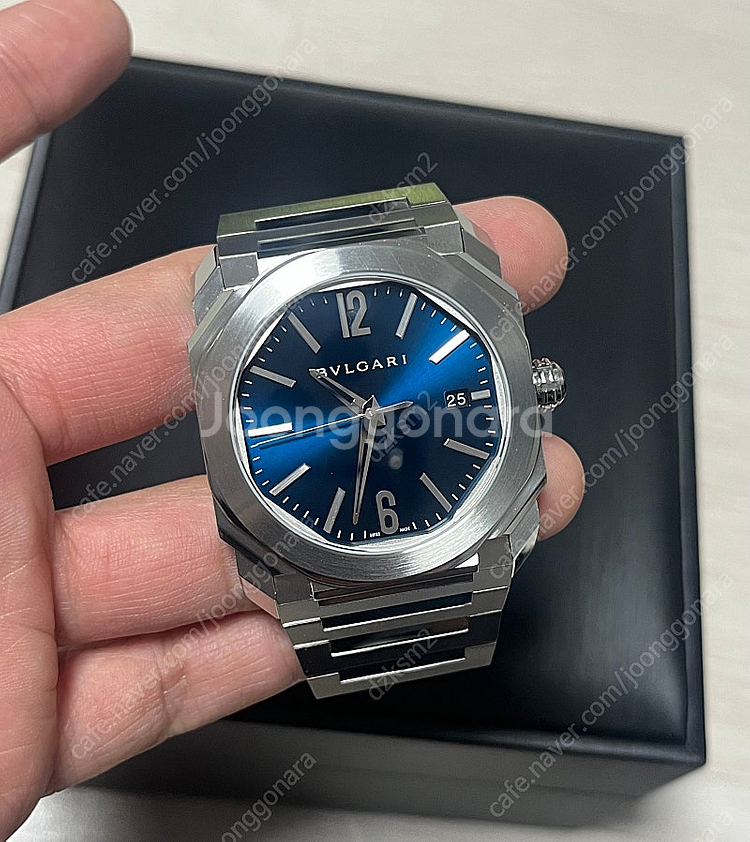 불가리 옥토 솔로템포 38mm 청판 가죽줄 포함 24.7 스탬핑--0