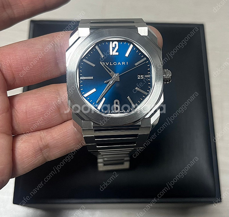 불가리 옥토 솔로템포 38mm 청판 가죽줄 포함 24.7 스탬핑--1