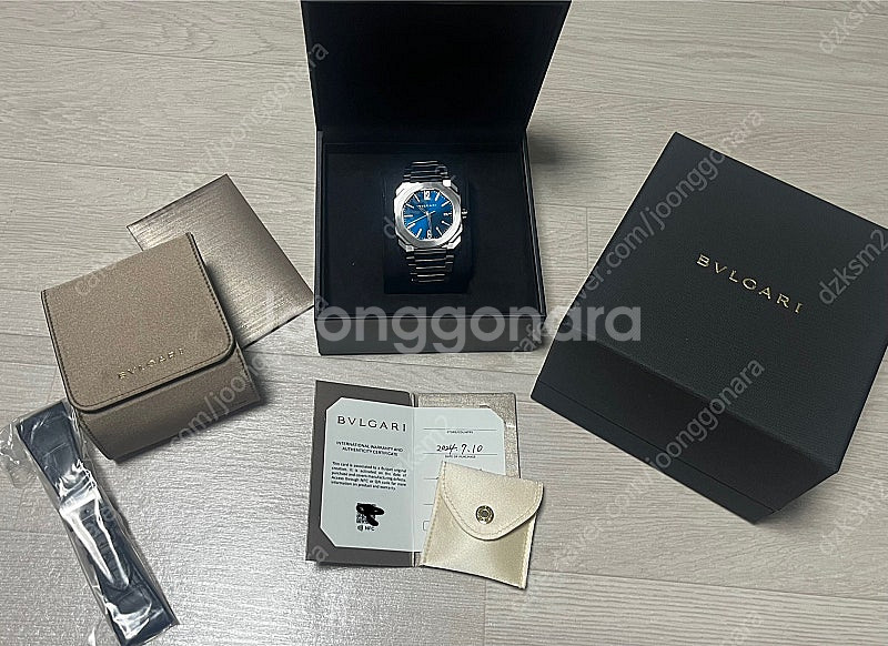 불가리 옥토 솔로템포 38mm 청판 가죽줄 포함 24.7 스탬핑--6
