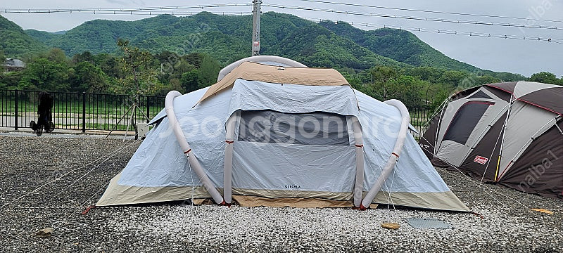 데카트론 에어텐트4.2+에어쉘터 팝니다.--3