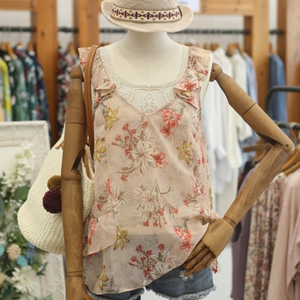 무배 새상품 S, M 루즈핏 플라워 쉬폰 뷔스티에 써스데이아일랜드