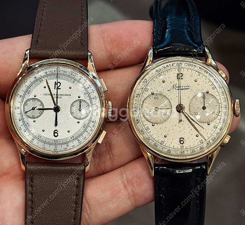 미네르바 Ch 13-20 금통 수동 크로노그래프 빈티지 팝니다. 파텍필립, 바쉐론 콘스탄틴--6
