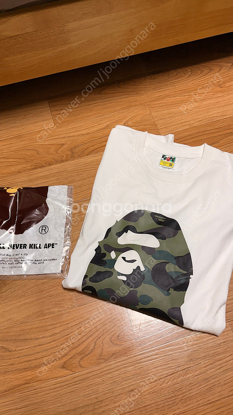 [3XL] 베이프 퍼스트카모 반팔 화이트 팜--0