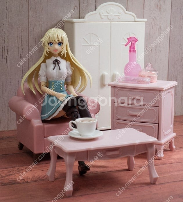 [주말할인]피규어 창채소녀정원 걸프라 피그마 피규어아츠 미니츄어 1/12 스케일 거울 책장 쇼파 세트 치토세리움 모...--0