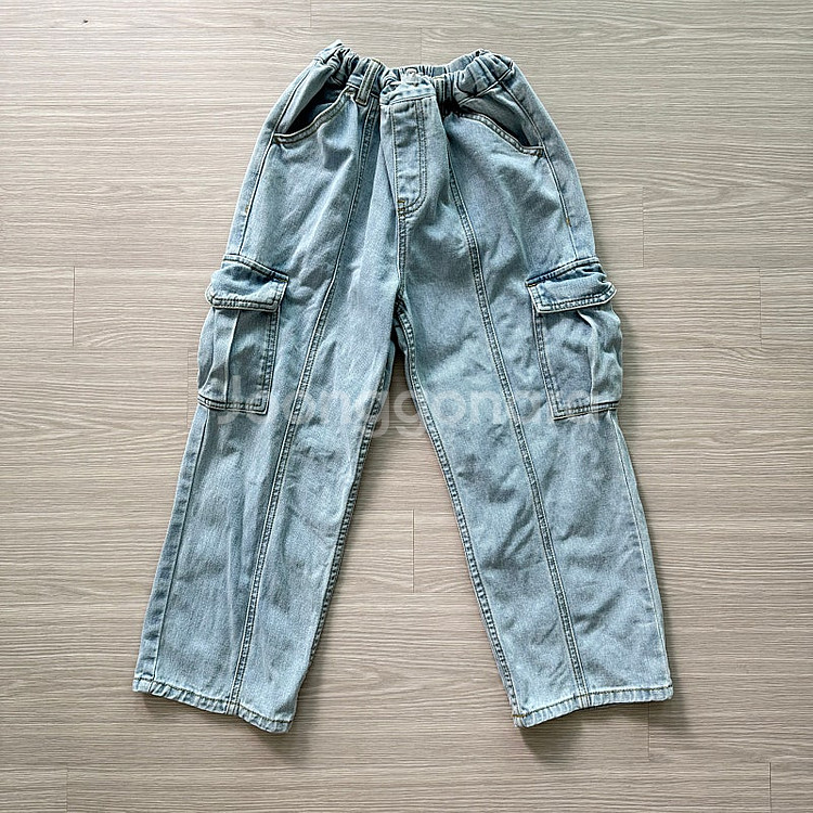 glgk 카고 데님팬츠 연청 130--1