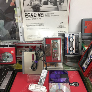 워크맨/MD플레이어 작동품:Panasonic SJ-MJ30+리모컨+미사용 이어폰+사용한 MD2장.../택포가