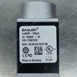 BASLER(바슬러) 산업용 카메라 acA640-120gm 팝니다.