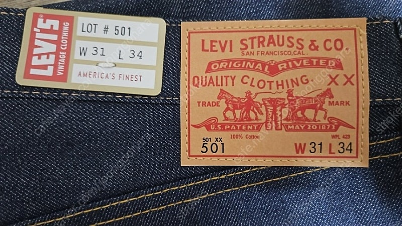 리바이스 LVC 1966 501 리지드 W31L34 사이즈 팝니다.--3