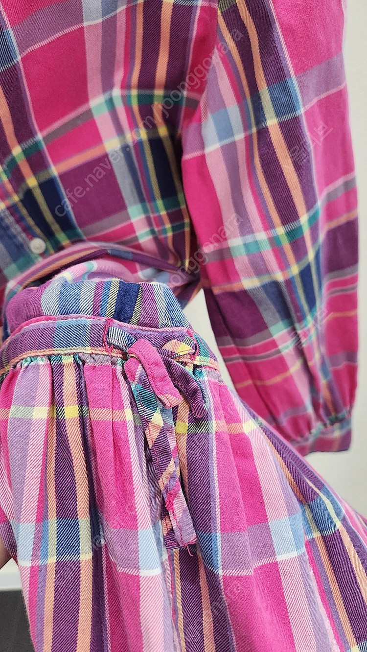 폴로 랄프로렌 키즈 체크 셔츠 원피스 6X--3