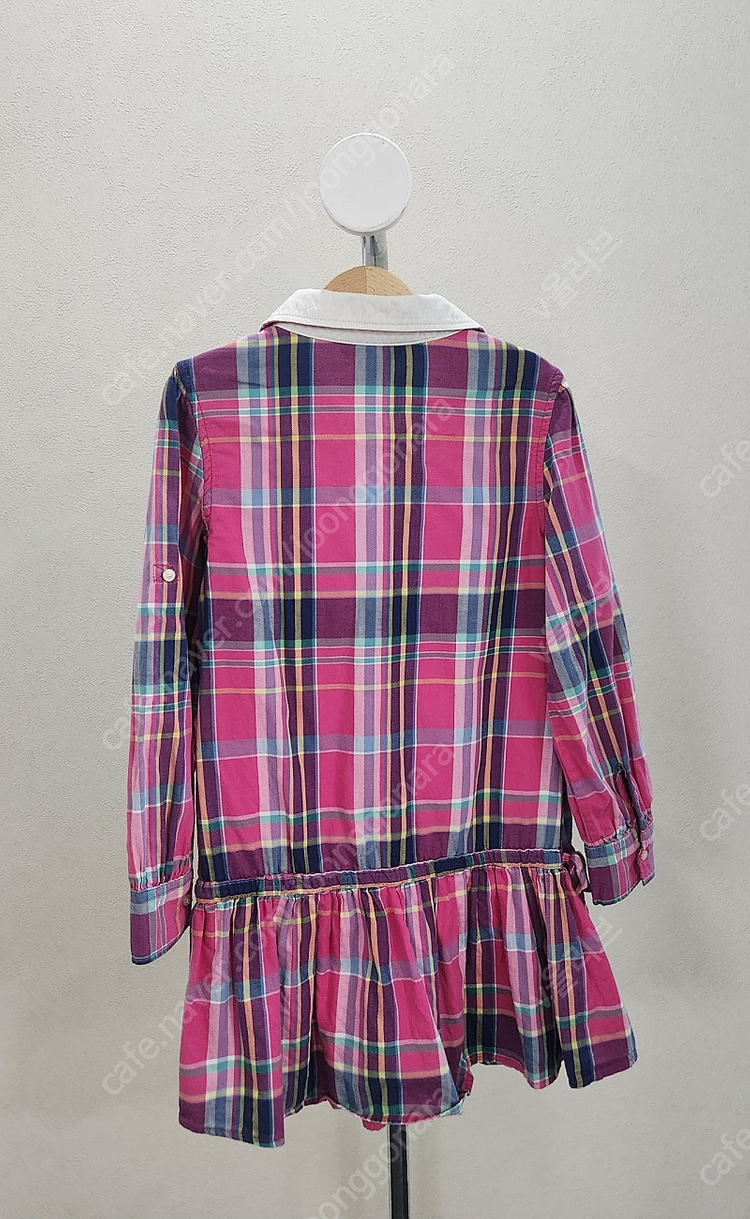 폴로 랄프로렌 키즈 체크 셔츠 원피스 6X--4