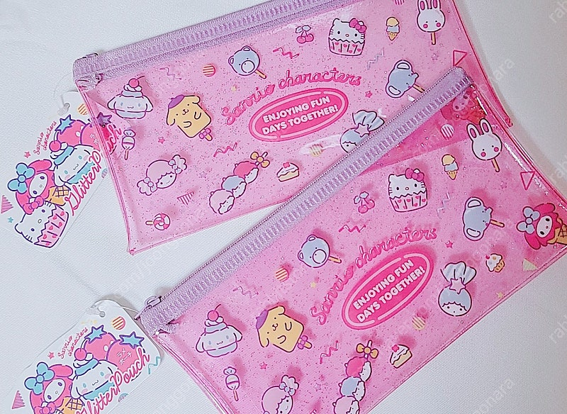 산리오 파우치 시나모롤 키티 투명 파우치 필통 반짝이 펜케이스 마이멜로디 클리어 파우치 키티 폼폼푸린 펜케이스--2