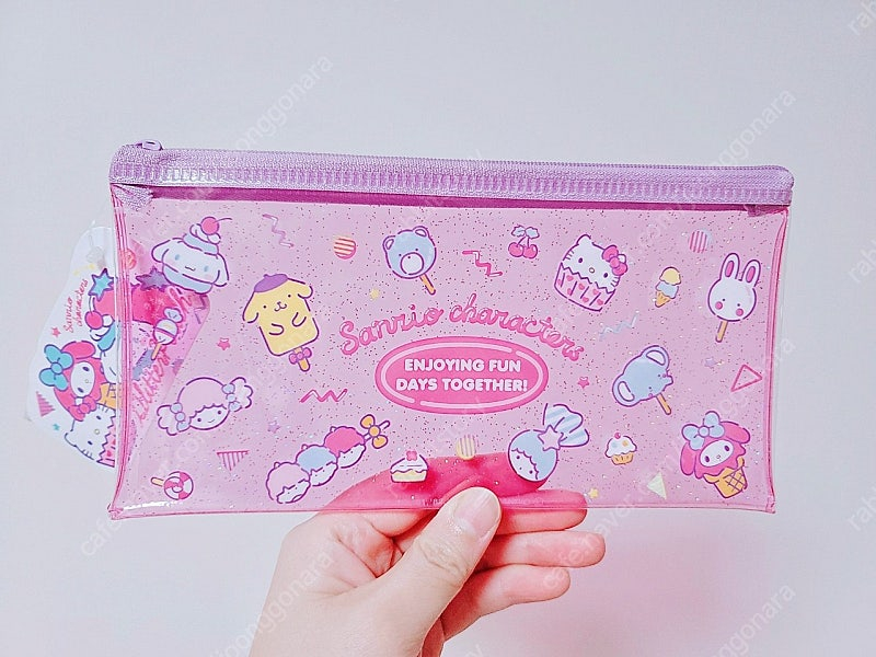 산리오 파우치 시나모롤 키티 투명 파우치 필통 반짝이 펜케이스 마이멜로디 클리어 파우치 키티 폼폼푸린 펜케이스--3