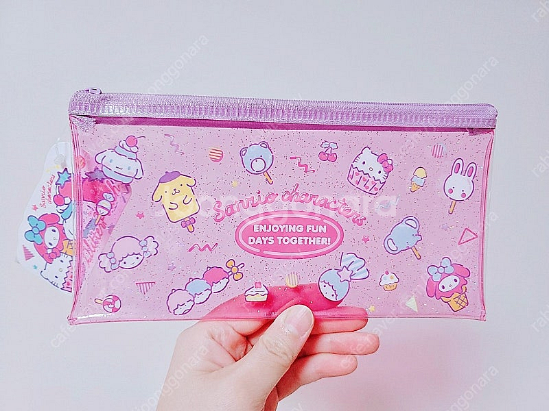 산리오 파우치 시나모롤 키티 투명 파우치 필통 반짝이 펜케이스 마이멜로디 클리어 파우치 키티 폼폼푸린 펜케이스--3