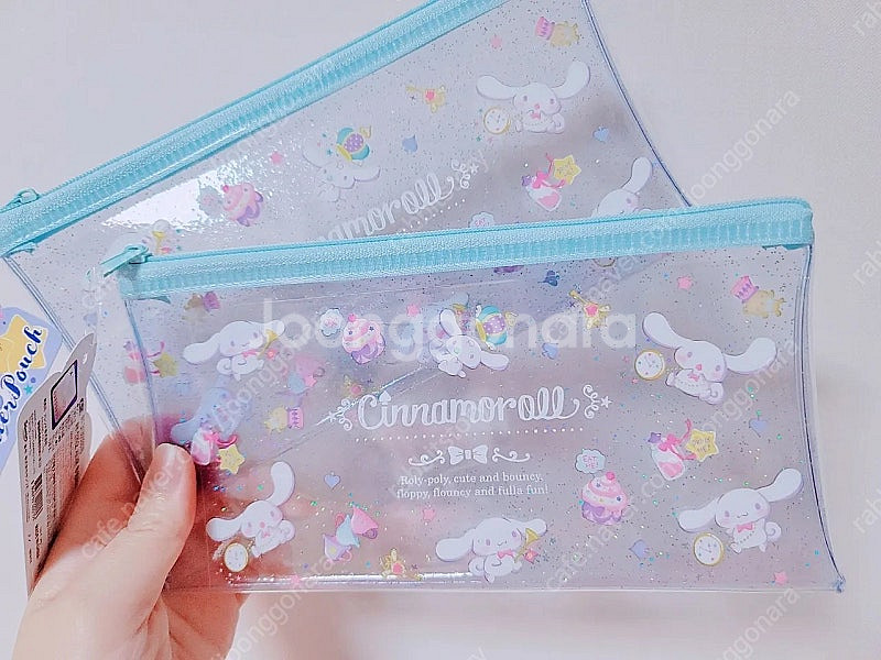 산리오 파우치 시나모롤 키티 투명 파우치 필통 반짝이 펜케이스 마이멜로디 클리어 파우치 키티 폼폼푸린 펜케이스--0