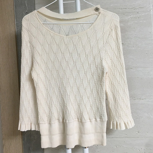 MINE 마인 22 보석 프릴 반팔 니트 90