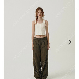새제품)더바넷 Cloudy Wind Set-Up Pants_Khaki 스몰