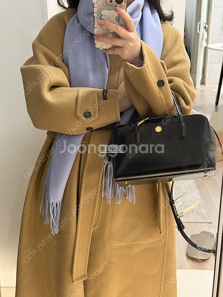 르아느 제작 키작녀 핸드메이드코트 카멜 착샷잇음--6