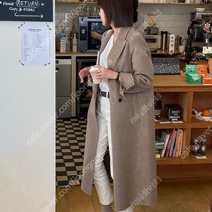 유메르 더블리 코트, 숏, 멜란지 코코아, L