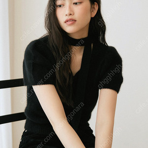 라플라 제작 바니 타이 반팔 니트