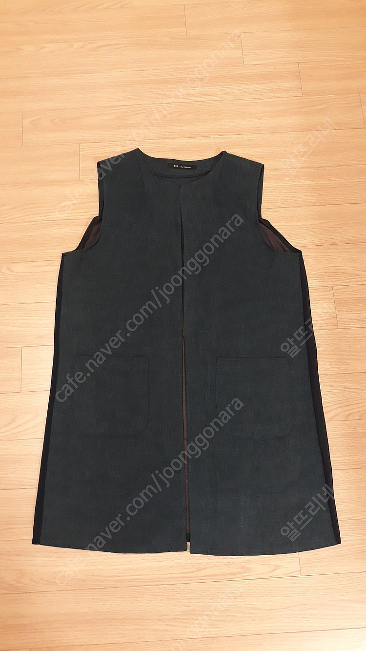 새상품)더스틸 린넨 쉬폰 시스루 오픈 롱베스트 이미지