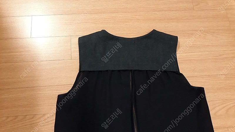 새상품)더스틸 린넨 쉬폰 시스루 오픈 롱베스트 이미지